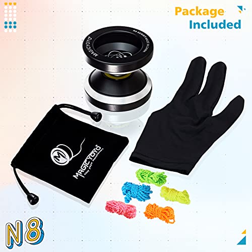 YOSTAR Unresponsive yoyo N8, Professional Yoyo for Adults, Small Tricks Yo Yo for Advanced Players, Undersized Metal Yoyo for Kids, Bonus 5 Yo-Yo Strings, Yo Yo Bag, Yoyo Glove (Black) - Thumbnail 6