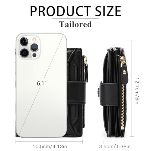 Small Wallets for Women Leather Bifold Wallet Women RFID Blocking Purse Credit Card Holder with 15 Card Slots and ID Window Coin Pocket4