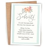 m&h invites Feminine Sobriety Anniversary Card – Encouragement Card for Women in Recovery – Inspirational 1 Year Soberversary Milestone Card – AA NA Addiction Recovery