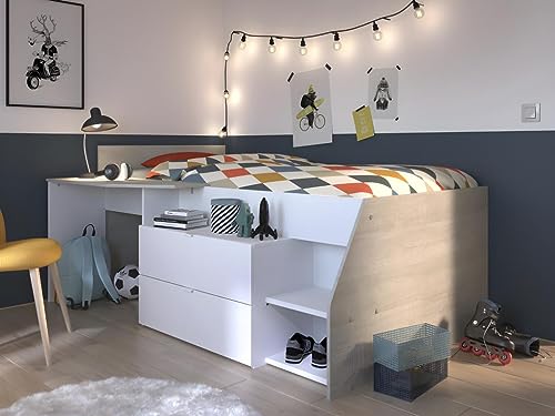 Vente-unique - Letto Singolo con scrivania