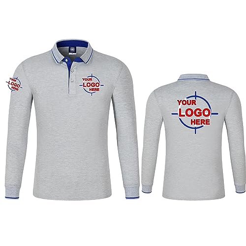Polo personalizado de manga larga para hombre con logo de empresa