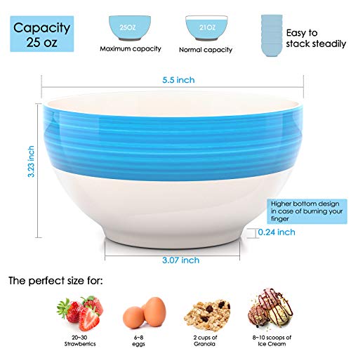 image for REOMORE Large Cereal Bowls Soup Bowls - 25 oz Ceramic Bowls for Rice, 