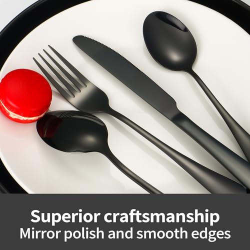 Save 13% on 24-Piece Black Stainless Steel Flatware Set - Image 5