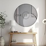Generic CD Mirror Disc Wall Mirror Decor, Classic Vinyl Record Music Themed Decor, Acrylic CD Mirror Modern Mirrored for Music Lovers Girlfriend (13''x13''), Large, Silver