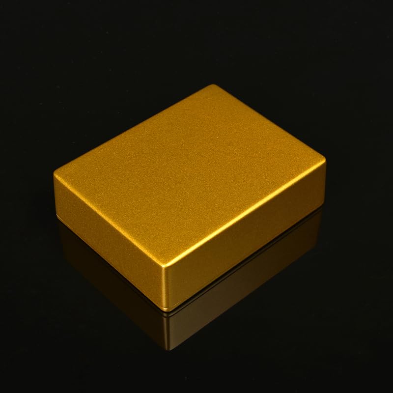 LANDTONE 1590BB Style Diecast Aluminum Enclosure for DIY Pedal Kit Gold Painted