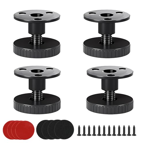 QINGYIWL 4pcs Adjustable Furniture Feet 27-40 mm Support Foot with Scratch-resistant Leveling Feet Bed Foot for Furniture Tables Cabinets 2 Installation Types Drilled or Self-Adhesive
