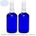 Produktbild Packung von 2 - 100ml BLAU Glasflaschen mit weiß ZERSTÄUBER Sprays. ätherisches Öl / Aromatherapie Gebrauch