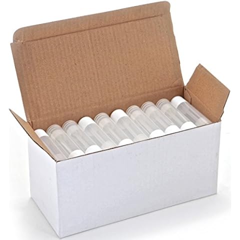 Vivaplex 50, Clear, Empty, 5.5 ml Lip Balm Tubes with White Caps Cover