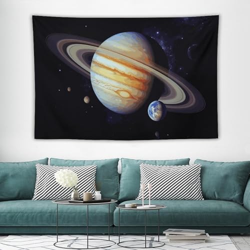 Tapisserie Jupiter 152x228 cm en tissu léger et vintage pour décoration murale