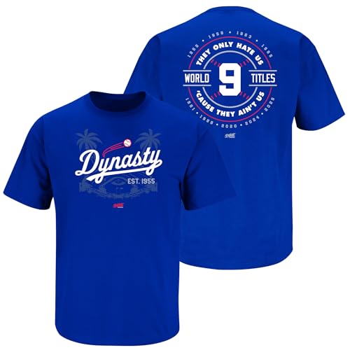Dynasty T-Shirt for Los Angeles Baseball Fans (SM-5XL) (Dark Royal Short Sleeve, 4X-Large)