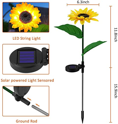CBK Sunflower Solar Lights | LED Light | Starburst Swaying Solar Garden Light, Warm Garden Light | Outdoor Decoration | Waterproof | Path Lights for Pots, Balcon, Pathway (1)