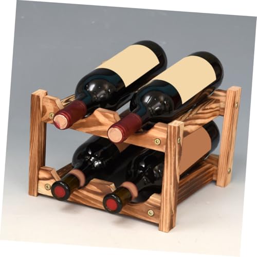 Présentoir à bouteilles de vin rouge : support bois compact pour rangement maison