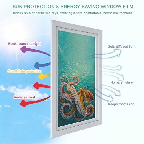 Vinilo decorativo adhesivo estático ventana 17.7x78.7 pulg miniatura 7