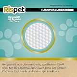 RISPET Desinfektionshandschuhtücher zum Reinigen von Hunden, Katzen und Haustieren, entfernt Haare, reinigt und desodoriert, Einweg-Hygienehandschuhe, 8 Handschuhe