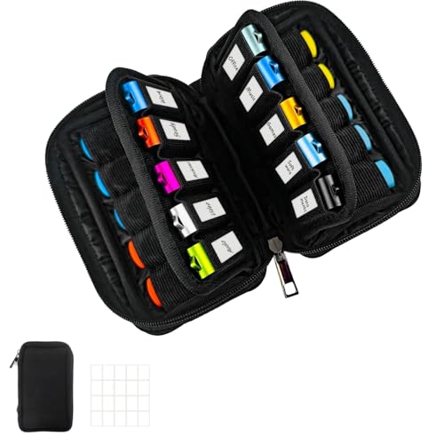 Image of Black Pen Drive Box, 20 Slots USB Flash Drive Organizer for Travel Business Commute Storage, Pen Drive Case for Tech Professionals and Students, Pendrive Pouch