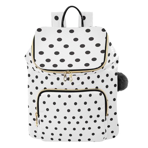 Caihoyu Sac à dos imperméable à pois noirs pour femme - Joli sac à bandoulière pour entraînement quotidien