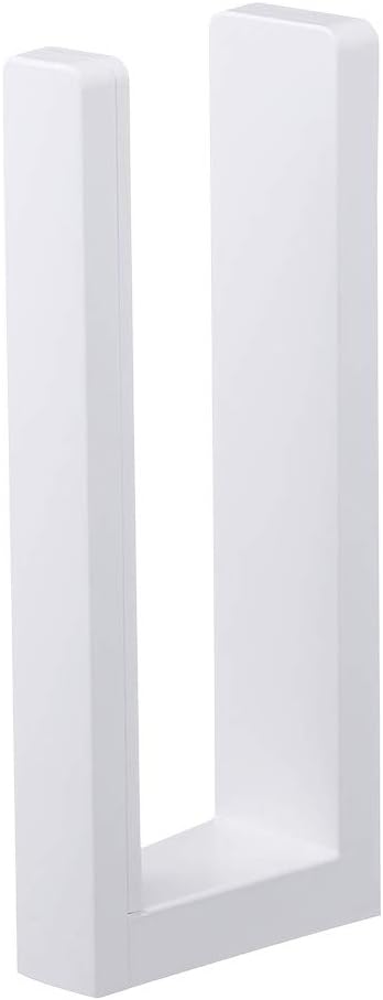 Yamazaki 3398 Magnetic Kitchen Paper Holder with Stopper, White, Approx. W 2.0 x D 4.0-6.9 x H 9.6 inches (5 x 10.2-17.5 x 24.5 cm), Tower - Can be Cut with one Hand