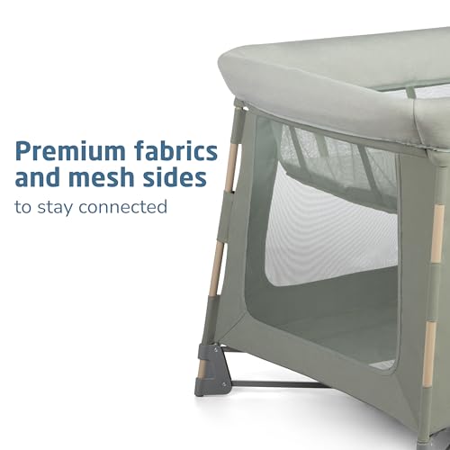 Maxi-Cosi Swift Baby Playard with Mat, Baby Playpen, Play Yard with Bassinet - Portable Playpen for Babies and Toddlers, Classic Green