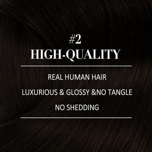Image of YoungSee Dark Brown Clip in Hair Extensions 120g Straight Real Hair Extensions Clip in Human Hair Darkest Brown, Easy Application Hair Clip ins Extensions for Natural Look 18Inch 7Pcs