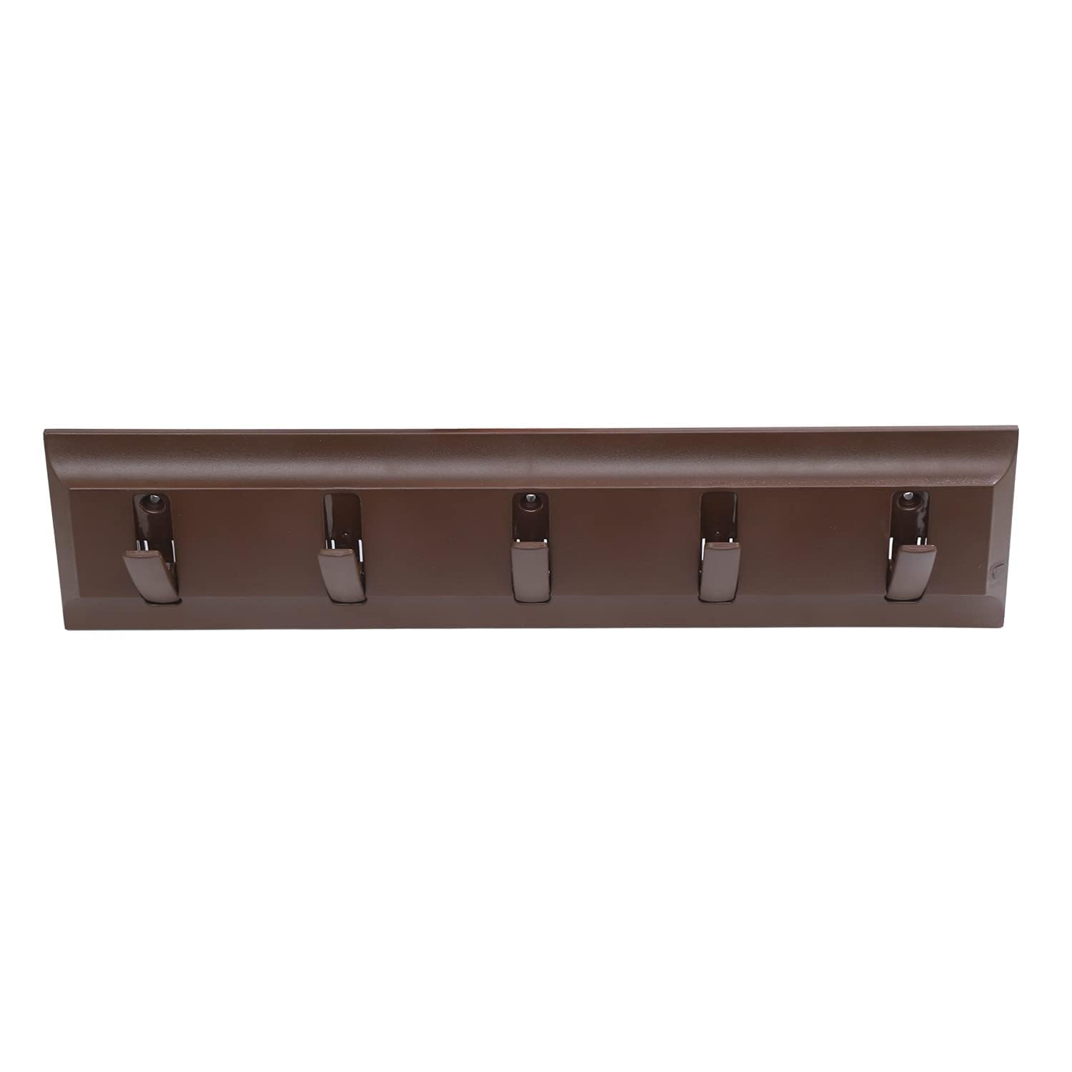 M1ss Brown 5 Pegs Wall Mounted Hook Rack Clothes Holder Anti Tear For Coats, Towels, Keys, Bags, Umbrellas Of Durable Plastic Unique Space Saver Retractable With Screws And Anchors, Each Peg Holds 2.5 Kg (Brown)