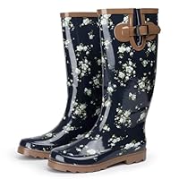 Alpine Swiss Izzy Womens Waterproof Mid Calf Rain Boots | Tall Rubber Garden Boots | Anti-Slip Outdoor Work Mud Boot | Wellington Boots Rain Shoes