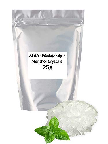 Natural Menthol Crystals Congestion Blocked Nose Relief Cold Flu Aromatherapy Premium Grade Quality! (25g)
