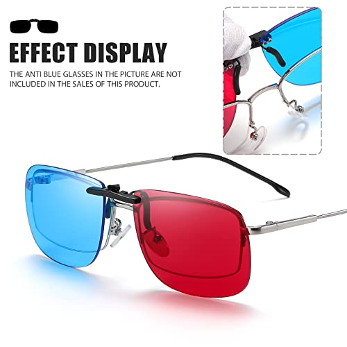 Aoheng Anaglyph 3D Clip On Glasses Red Blue 3D Clip Over Glasses Movie Game Red/Cyan 3D Glasses #TOP3