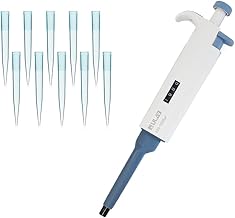 ULAB Single Channel Pipettor with Pipette Tips Offered, 1pc of Adjustable Volume Micro Pipette with Vol.Range.100-1000Î¼l, 500pcs of Vol.1000Î¼l Pipette Tips in Blue Color, ULH1021