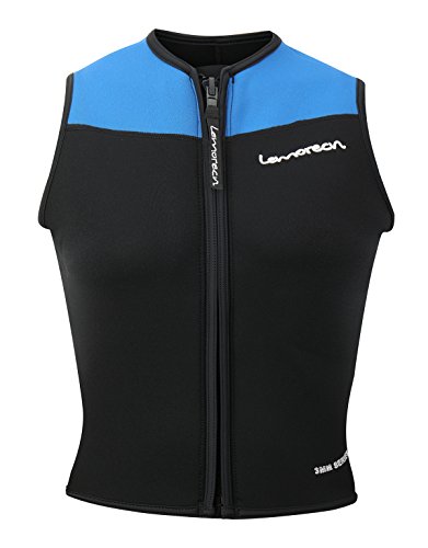 Lemorecn Mens Wetsuits Top Premium Neoprene 3mm Zipper Diving Vest (2095blue-XL)