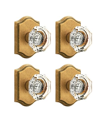 Gobrico Antique Brass Bronze Dummy Crystal Door Knobs, Single Side