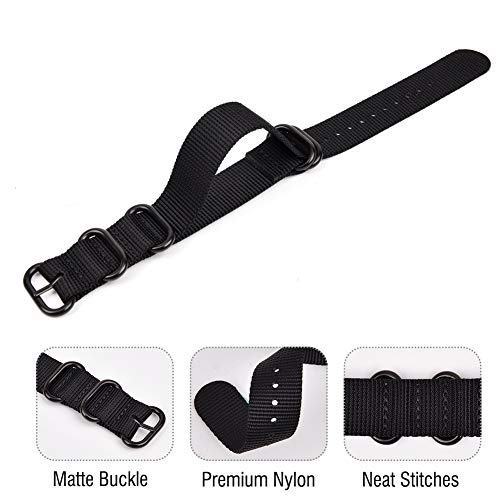 Ritche Christmas Stocking Stuffers 20Mm Black Military Ballistic Nylon Strap With Black Heavy Buckle Compatible With Timex Weekender Watch Band #TOP3