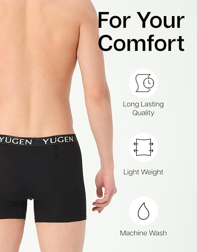 YUGEN Men's Cotton Boxer Briefs Boxers for Men Soft and Breathable Cotton Underwear Moisture Wicking Every Day4