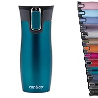 Contigo West Loop Autoseal Travel Stainless Steel Thermal Vacuum Flask, Leakproof Tumbler, Coffee Mug with BPA Free Easy-Clean Lid, 470 ml, Bay