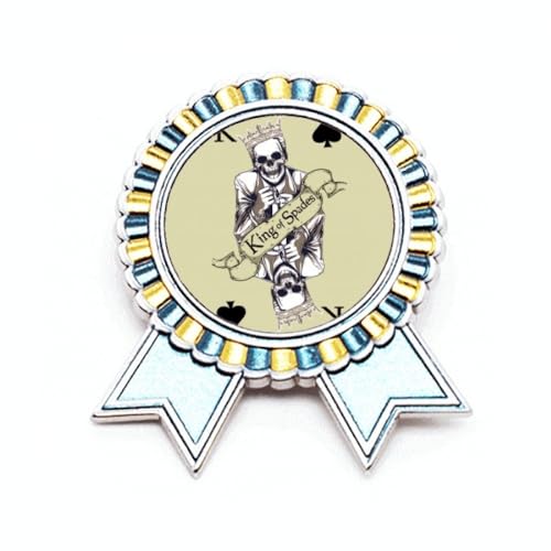 Broche ustensiles de jeu en métal et motif de cartes à jouer, finition premium taille M