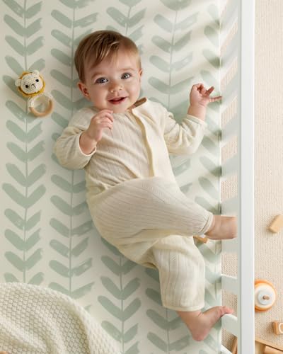 Yoofoss Baby Pack and Play Sheets 2 Pack for Boys and Girls - 38x26 Mini Crib Sheets Fitted Neutral Compatible with Graco Pack n Play Mattress,Ultra Soft Breathable Microfiber Forest Bear