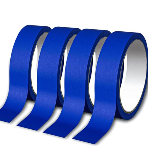 4 Rolls Premium Painters Tape, Blue Tape, Masking Tape, (88yd=4Rolls*0.71in*22yd),Decoration...
