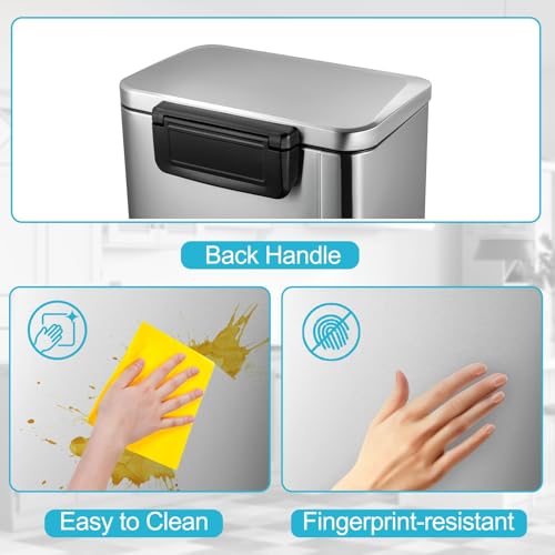 Caneca de basura rectangular 50L acero inoxidable miniatura 6