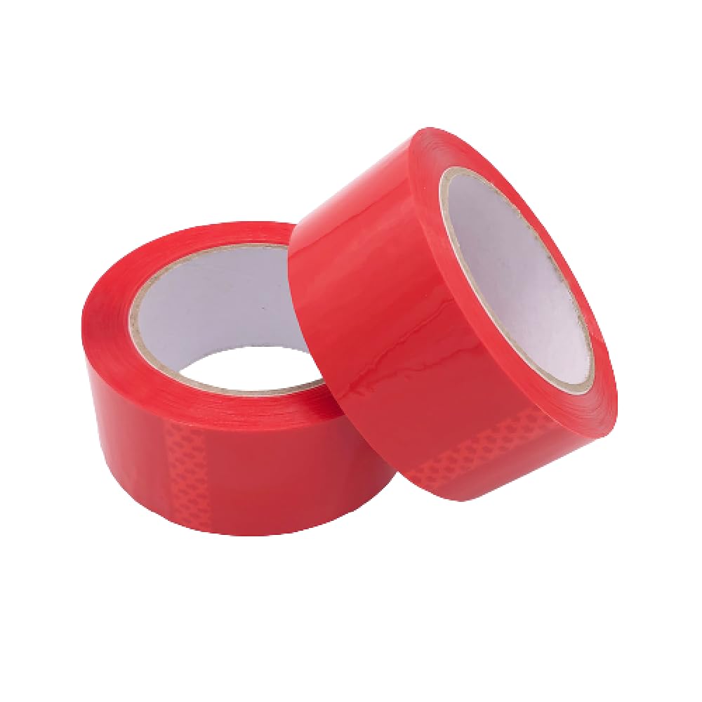 Venuscello® 6 x Parcel Packaging Tape Red 48mm x 66m Strong Packing for Sealing Boxes, Cartons and for Keeping Goods Firmly sealed Transit Sticky Thick