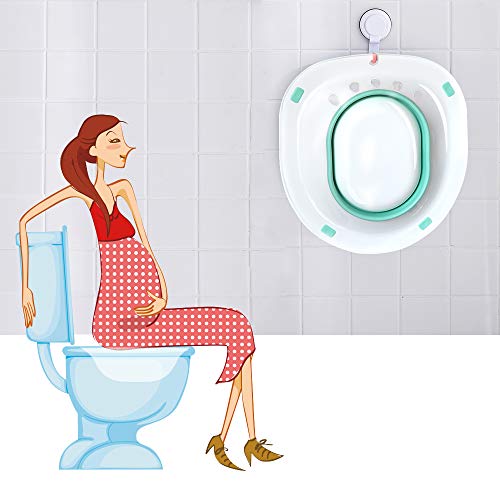 Folding Toilet Sitz Bath Pregnant Women Special Wash Basin Bath Tub Soaking For Pregnant Women Hemorrhoid Patient Care Basin Bathtub (Green) #TOP1