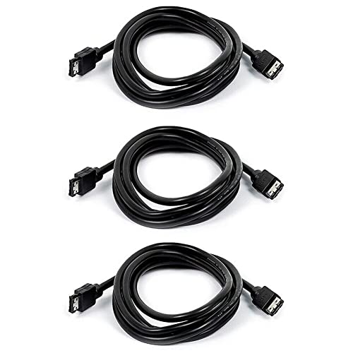 3X 6FT CABLE SATA Serial ATA eSATA 3 III 6Gbps Masculino a Masculino