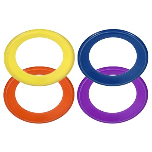 PATIKIL Flying Rings, 4Pcs PP Plastic Flying Discs for Sports Outdoor Playing Game Beach Pool Camping Activities, 4 Color