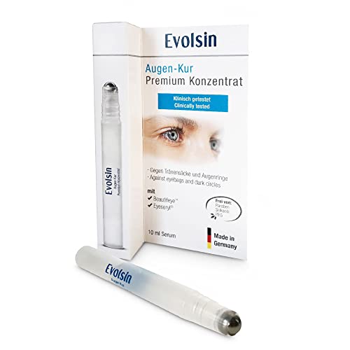 Evolsin Augenserum | Anti Tränensäcke & Augenringe Gel I Effektive Linderung von Schwellungen, Falten und müden Augen I Natürliche Anti-Aging Wirkstoffe für eine frische Augenpartie