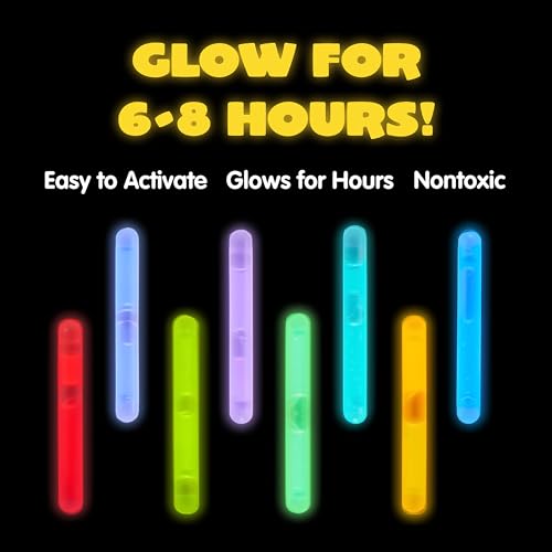 JOYIN 100 Mini Glow Sticks(1.7"), 8 Colors, Glow in The Dark for Easter Eggs Party Favors,Easter Basket Stuffer Party Pack, Weddings Classroom Decorations Prizes - Image 6
