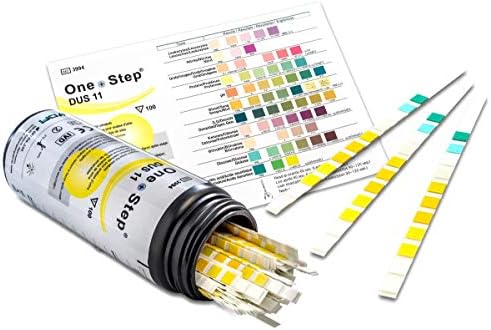 11 Parameter Urine Test Strips Ascorbic Acid, UTI Infection, Blood, Glucose Testing Sticks (100 Tests 1 Tub)