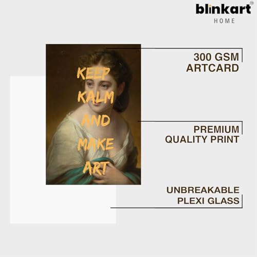 Image of BLINKART Framed Photo - Keep Kalm An Make Art | Altered Art Theme | Motivational & Inspirational Wall Art Poster for Home, Bedroom, Living Room, Office, Hotel & Gifting - 12x8 Inch