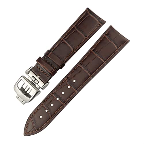 Bracelet de montre cuir souple bleu YCQYM 20mm pour remplacer un fermoir usé