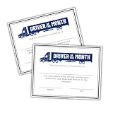 Driver of The Month Certificate 30pk 8.5x11” Safe Driving Award CDL Trucking Fleet Recognition Employees Appreciation No Accidents