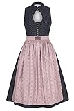 Wenger Austrian Style Damen Midi Dirndl mit Lochausschnitt Marine, 89-BLAU (Marine), 42