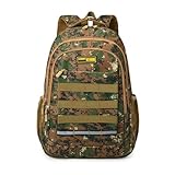 Mochila Camuflada J'PRIB Tática Reforçada, Divisórias e Espaço para Notebook Escola Faculdade