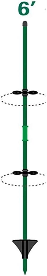 Allsop Home and Garden Master Series Stake, 6 Foot, Adjustable Stake Foot with Sliding Support Anchors, Aluminum Construction, Provides Plant Support, (1 Count)